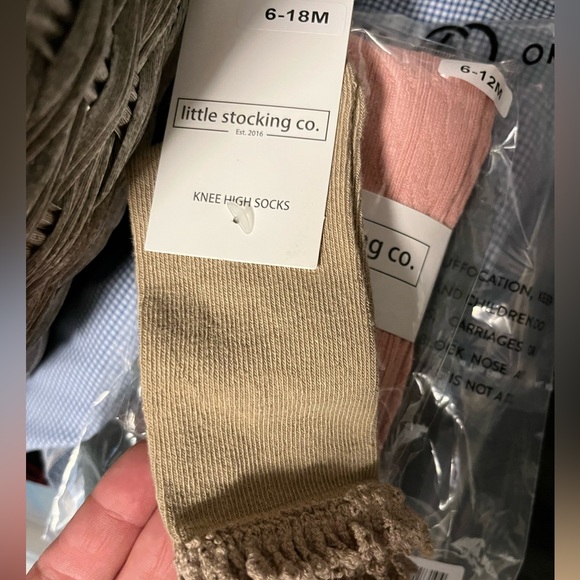 Little Stocking Co. Lace Top Knee High Socks & Knit Footed TightS Bundle Set - Picture 5 of 9